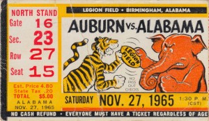 1965 Alabama vs. Auburn Football Ticket Canvas